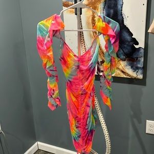 NWT Multi Colored Mini dress BeachWear /Swim cover